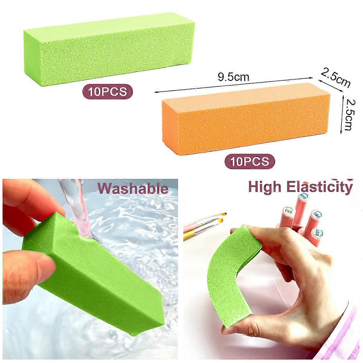 20-Piece Nail Buffer Set for Acrylic and Natural Nails, Includes 4 Sided Sanding Buffers and Buffing Blocks