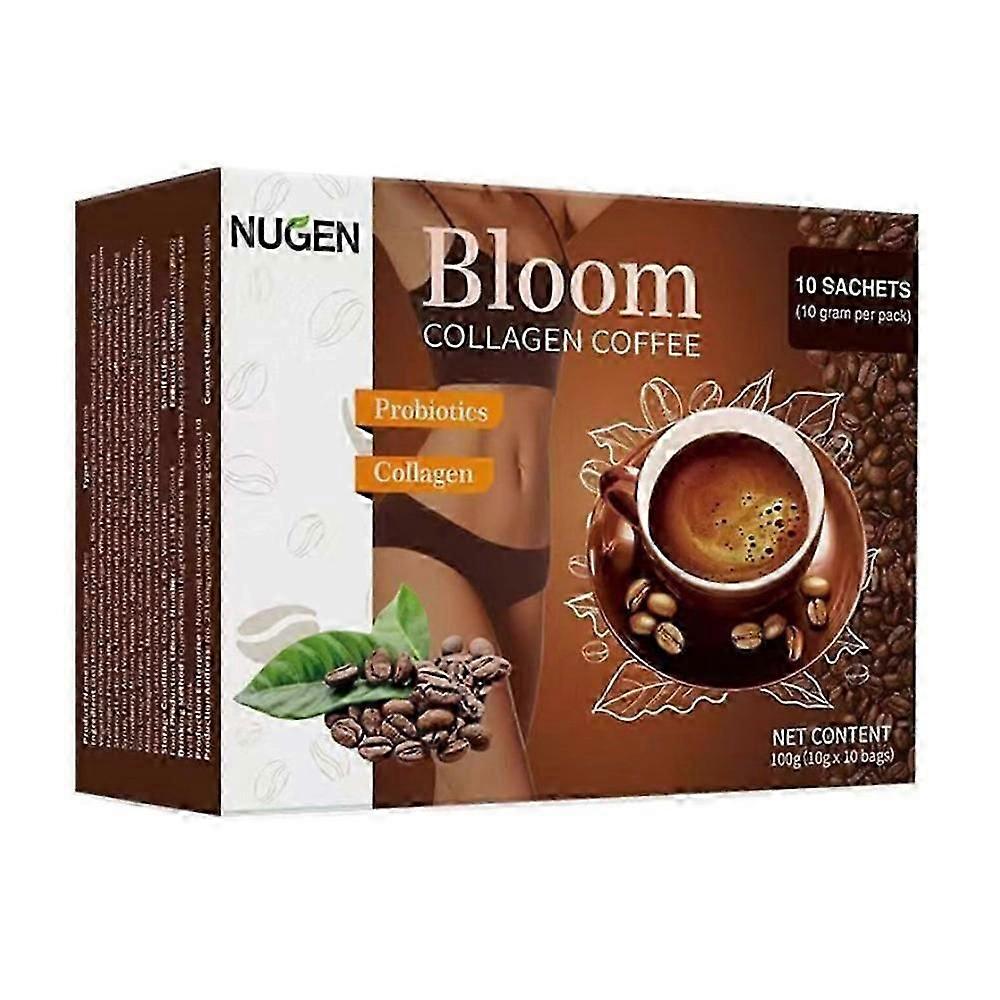1-3stk Nugen Bloom kollagen kaffe, økologisk kaffe kollagen (10 poser / æske)