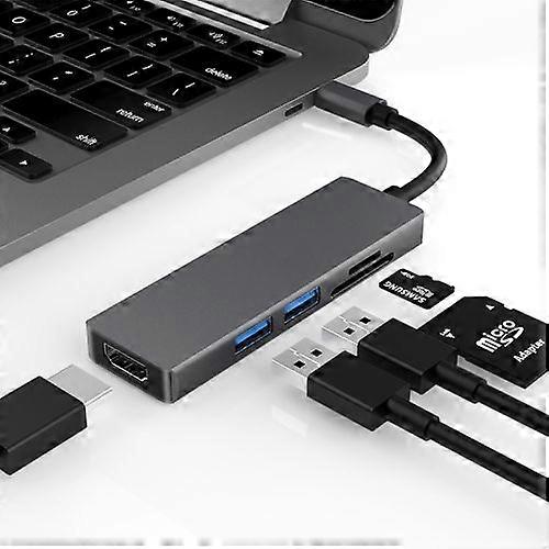 ZRUXE HB-216 5 in 1 Type-C to HDMI + 2 x USB 3.0 + SD/TF Card Slot Adapter