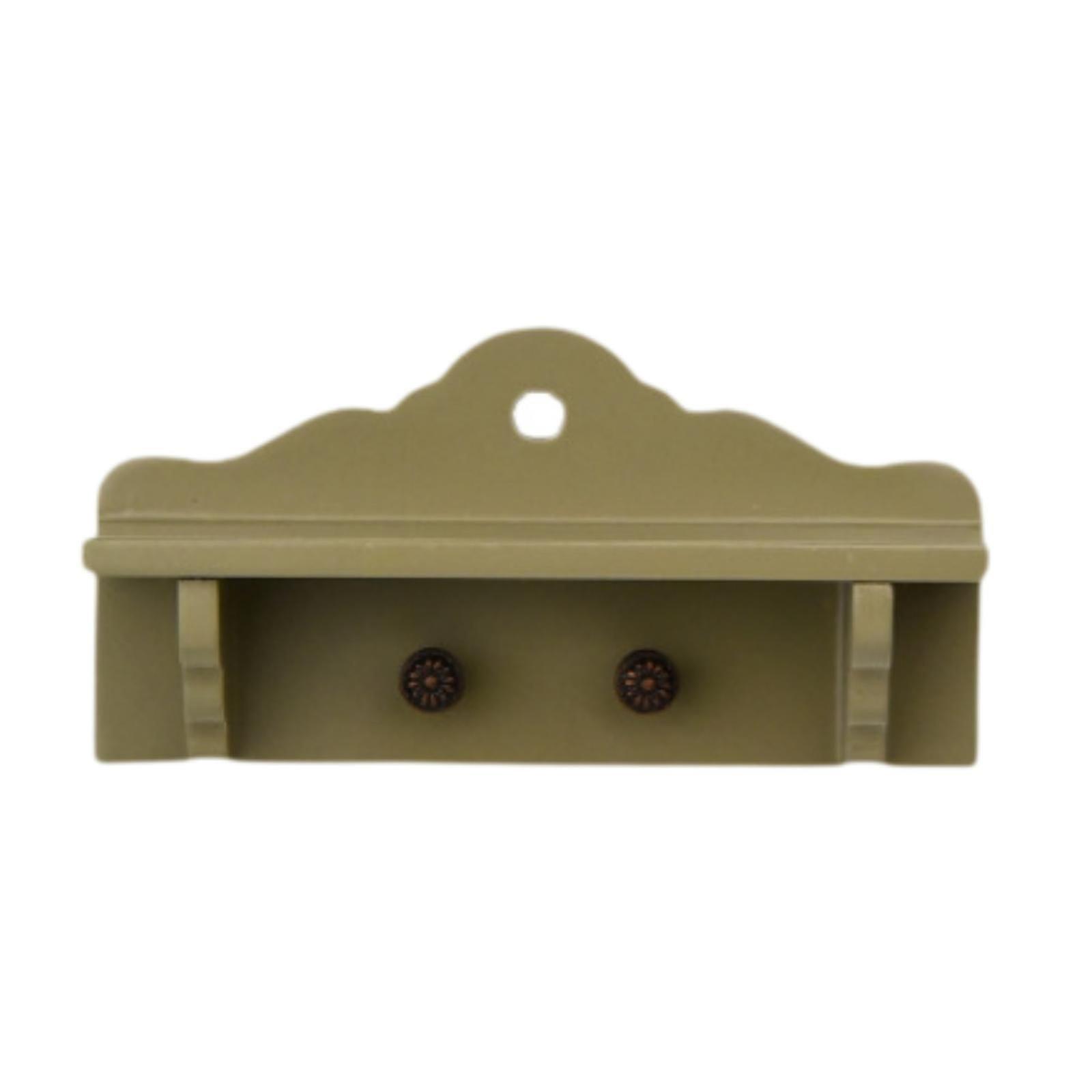 Nukkekodin hattu ja naulakko Miniatyyri vaateripustin kylpyhuoneen kodin sisustukseen vihreä