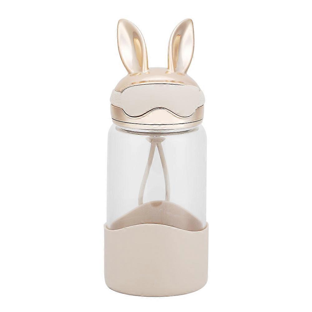 Reusable Glass Cartoon Rabbit Ear Bottle Tea Cold and Hot Water Cup