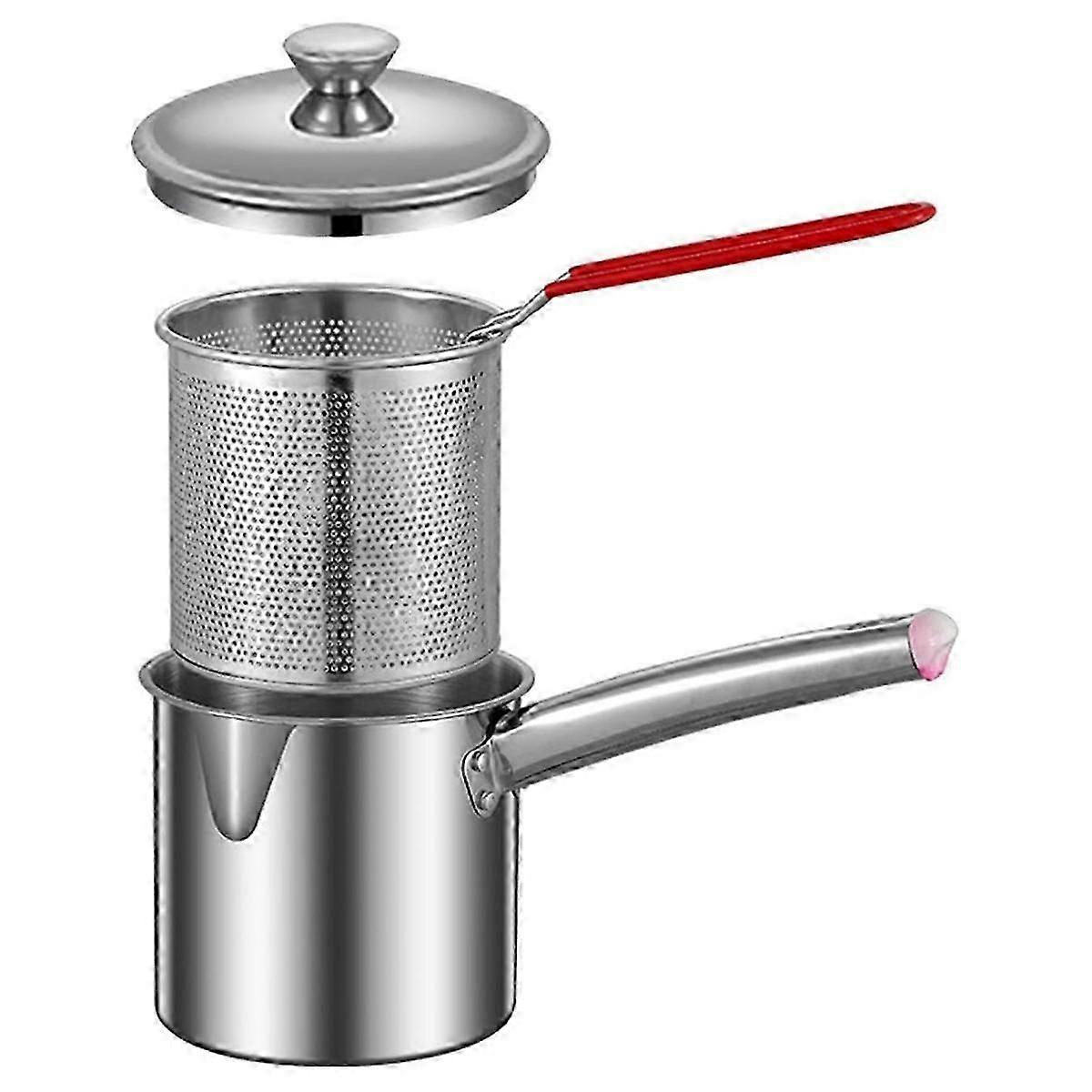 Pentola per friggitrice, piccola pentola per friggitrice, cestelli multiuso in acciaio inossidabile, padella resistente all'usura, friggitrice, pentola per la casaNUOVO