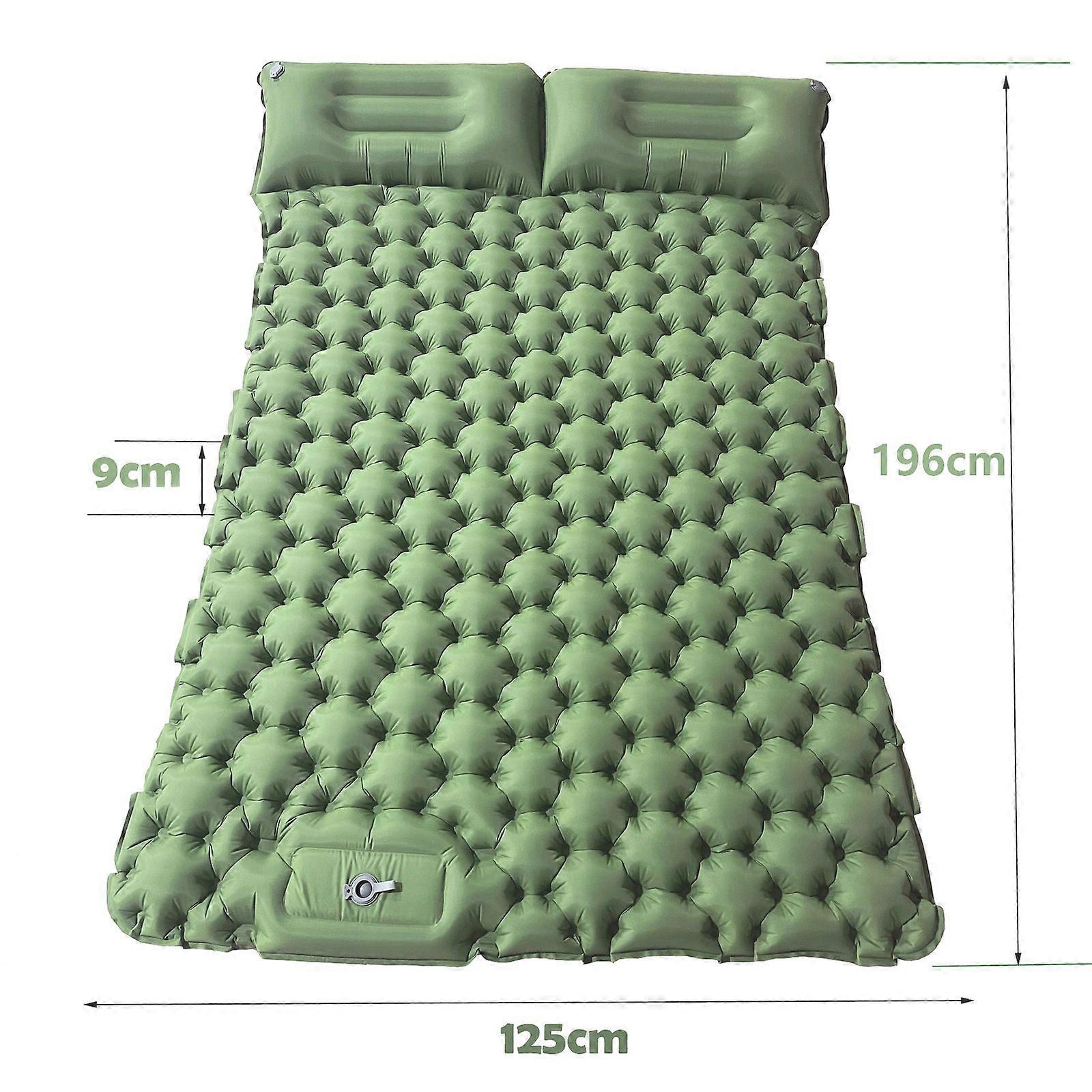 Double Sleeping Pad Ultralight Inflatable Sleeping Pad with Built-in Foot Pump, Durable Compact Waterproof Camping Air Mattress for Camping, Backpacki