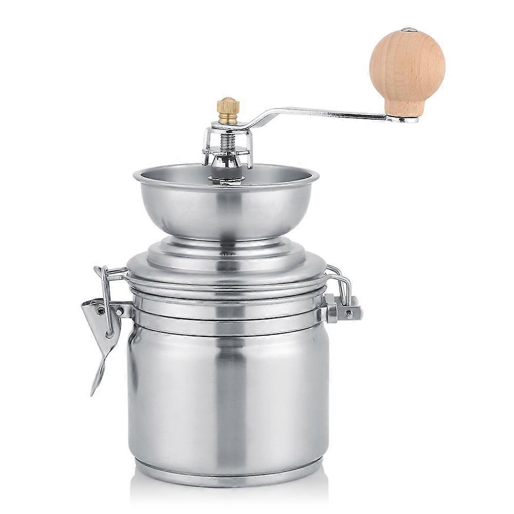 Moulin à café manuel en acier inoxydable, broyeur à épices, noix, outil manuel, argent