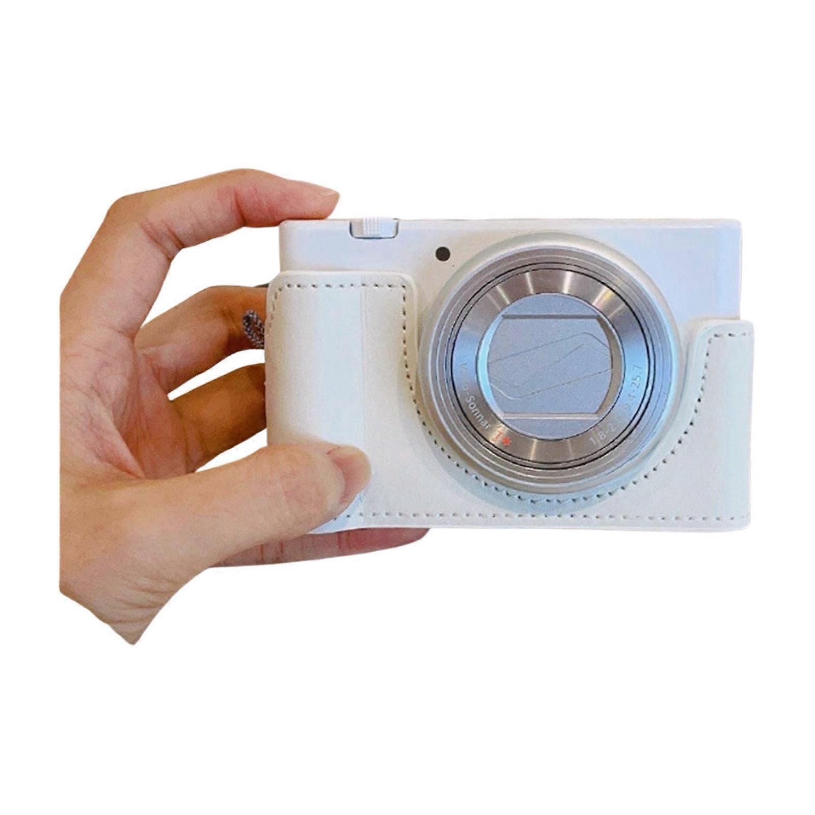 Precise PU Leather Case Half Camera Shell for ZV1 Digital Camera Lightweight Camera Protector White