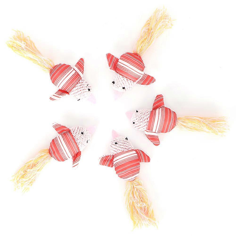 5Pcs Pink Catnip Plush Cat Toys for Kittens - Soft Stuffed Toys, Cat Play Pals, Squeaky, Safe Material