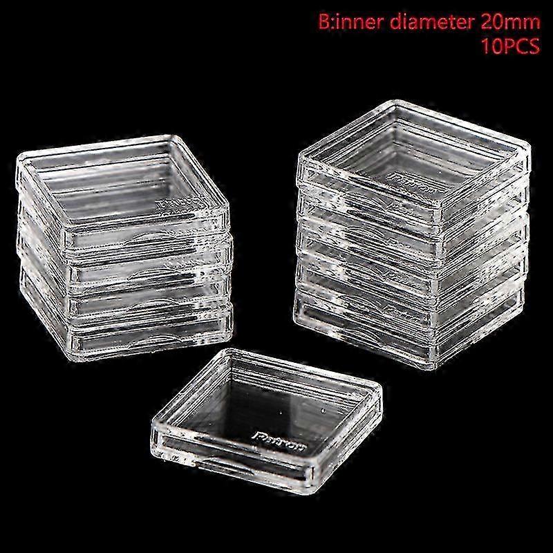 10pcs Square Clear Protector Containers Case For Token Board Game Holder Boxes-A-Clear