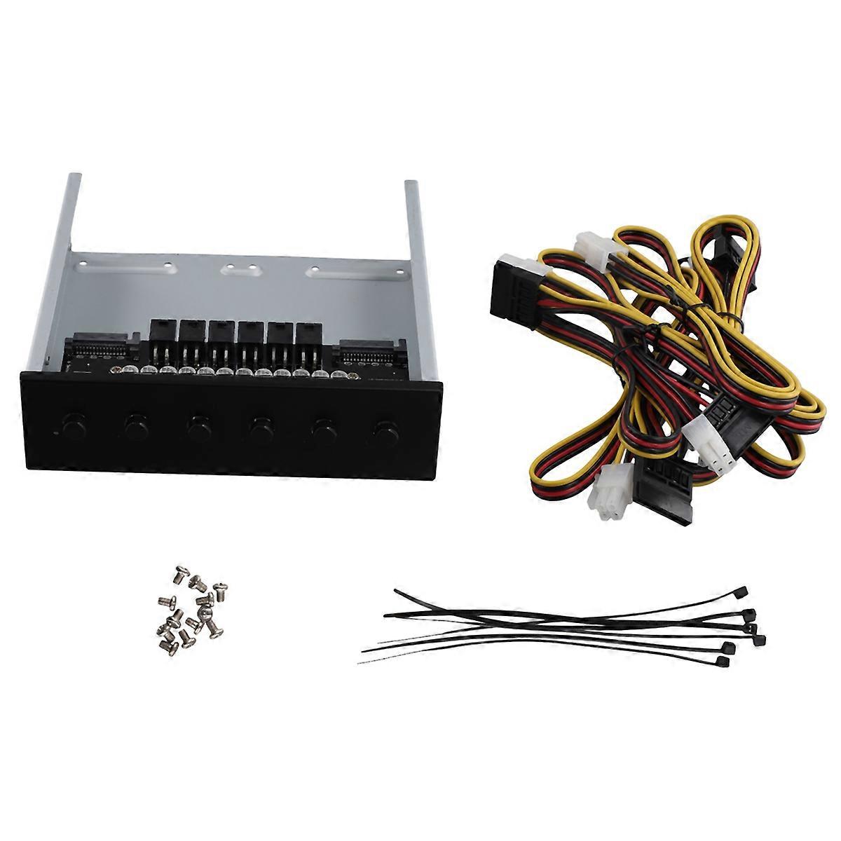 6 Way Power Switch for Desktop Computer Support 2.5/3.5 Inch SATA HDD