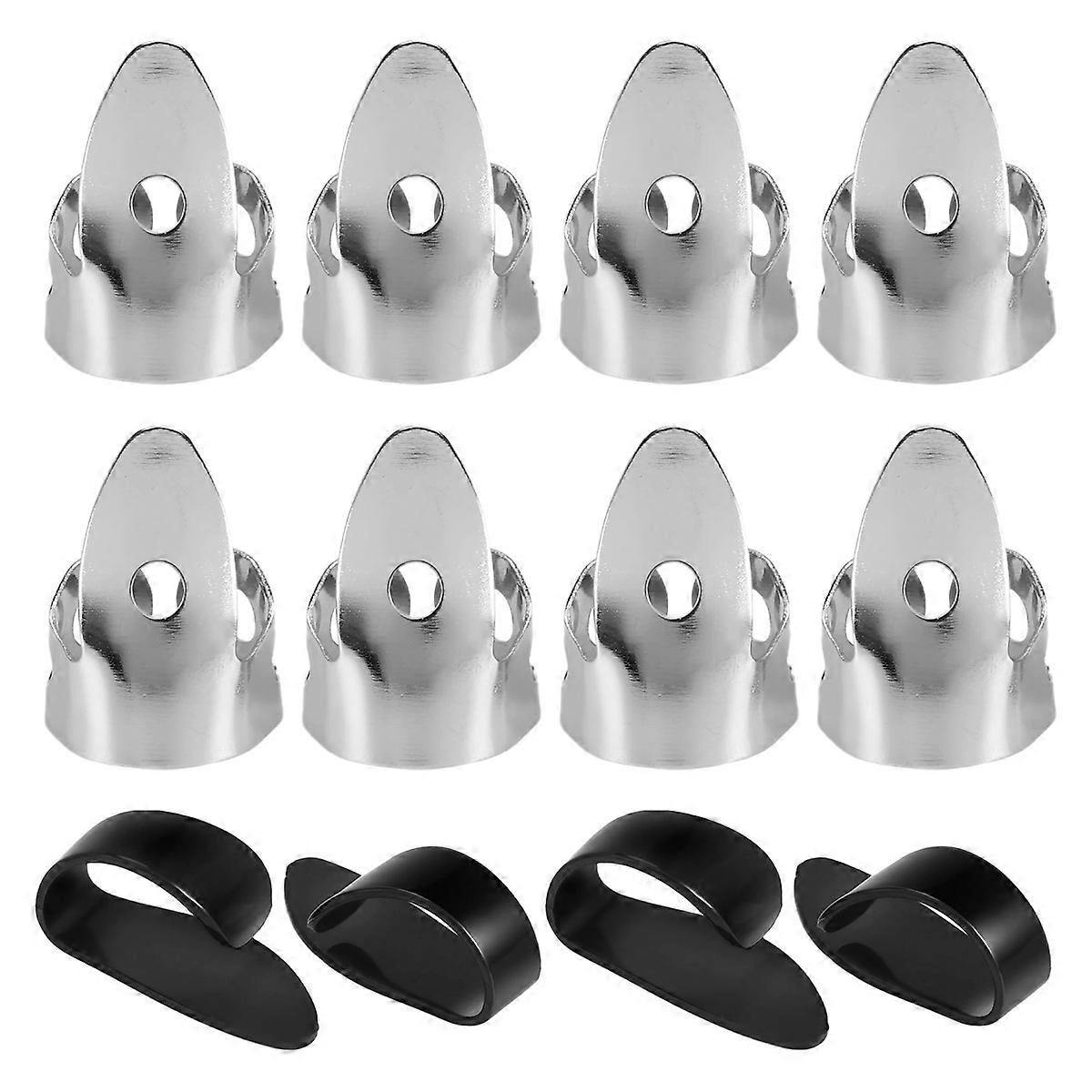 12 Pcs Steel Finger Picks Set,Adjustable Bass Finger Picks for Guitar