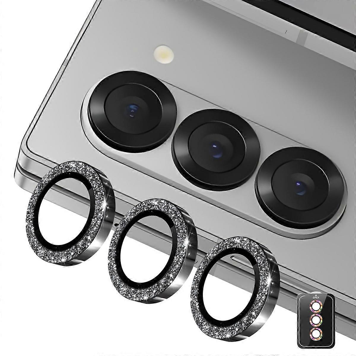 Compatible For Samsung Galaxy Z Fold6 5G Camera Lens Protector ENKAY Hat-Prince Glitter Decor Tempered Glass Lens Film