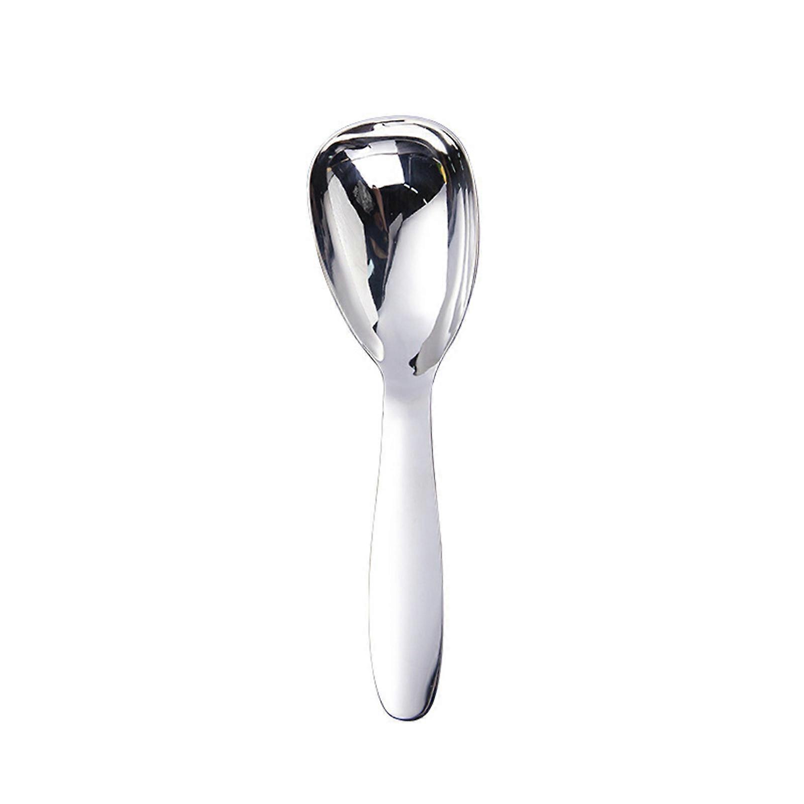 Stainsless Steels Rice Spoons Paddle Thick Short Handle Soup Spoons Table Spoons Kitchen Utensils for Rice Maker Soup Cooking Silver