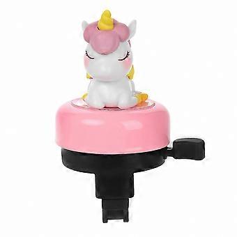 Cartoon-Design Einhorn Fahrradklingel für Kinder Sicheres Radfahren Ring Hupe für Fahrräder und Roller Rosa Lenkerbefestigung