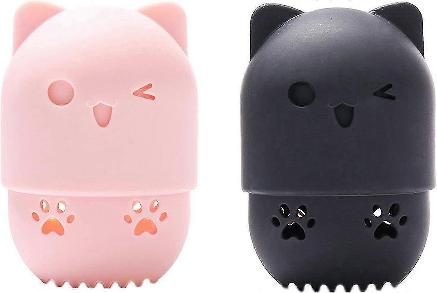 Sponge Carrying Bag, Washable Cat Shape Travel Sponge Holder 2 Pieces Agitator Sponge Carrying Bag Reusable Sponge Holder