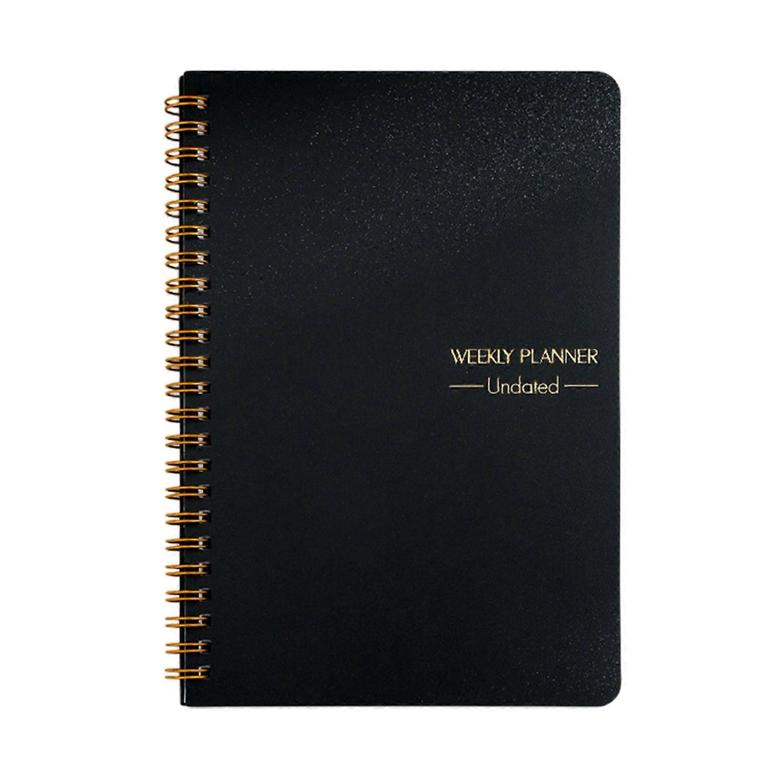 Weekly Planner With Lines For Diary Notes And Daily Planning Solid Hardcover Design Elegant Self Filling Schedule A5 Planner Coil Notebook PUW1075