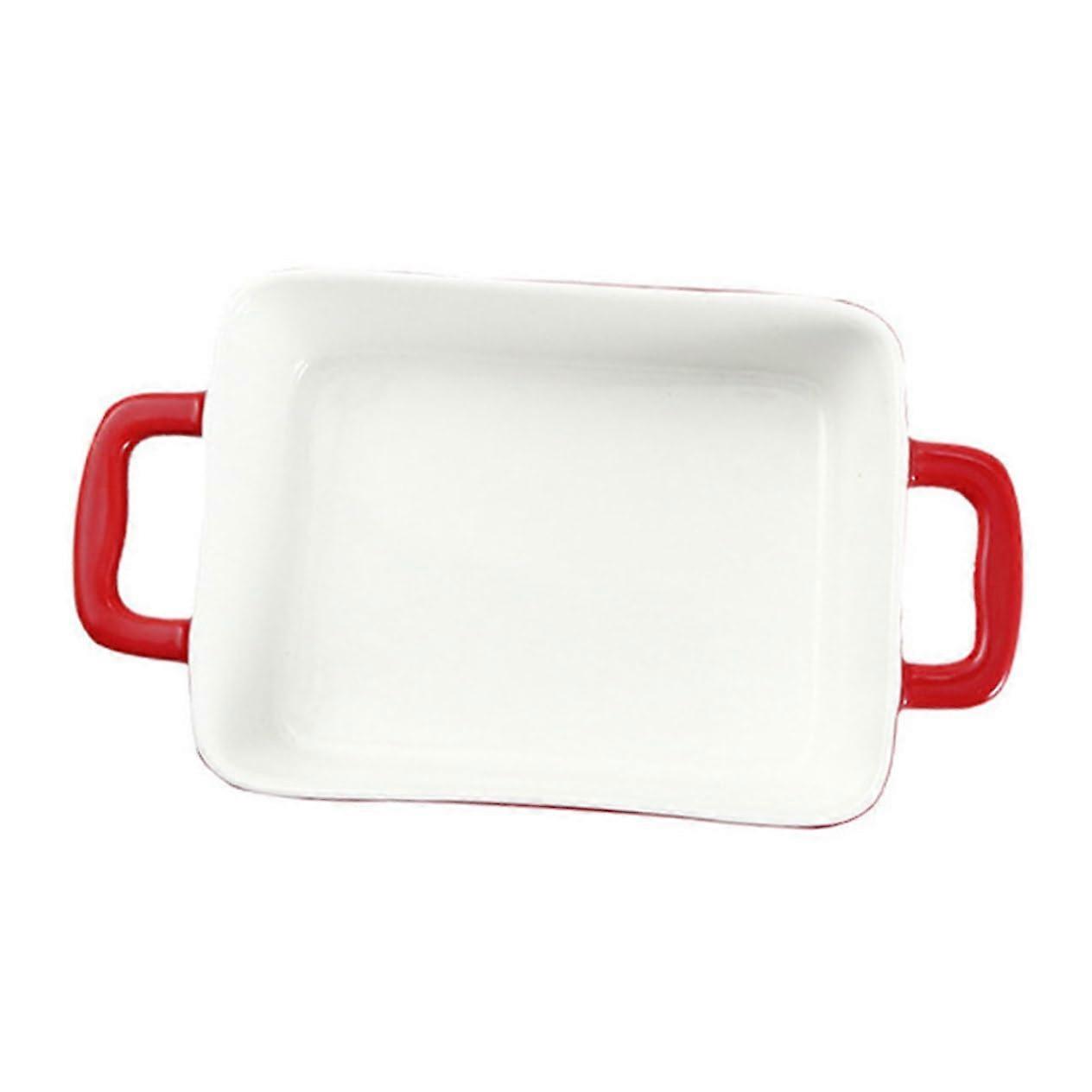 Ceramic Red Baked Rice Tray for Oven Cooking Easy to Clean