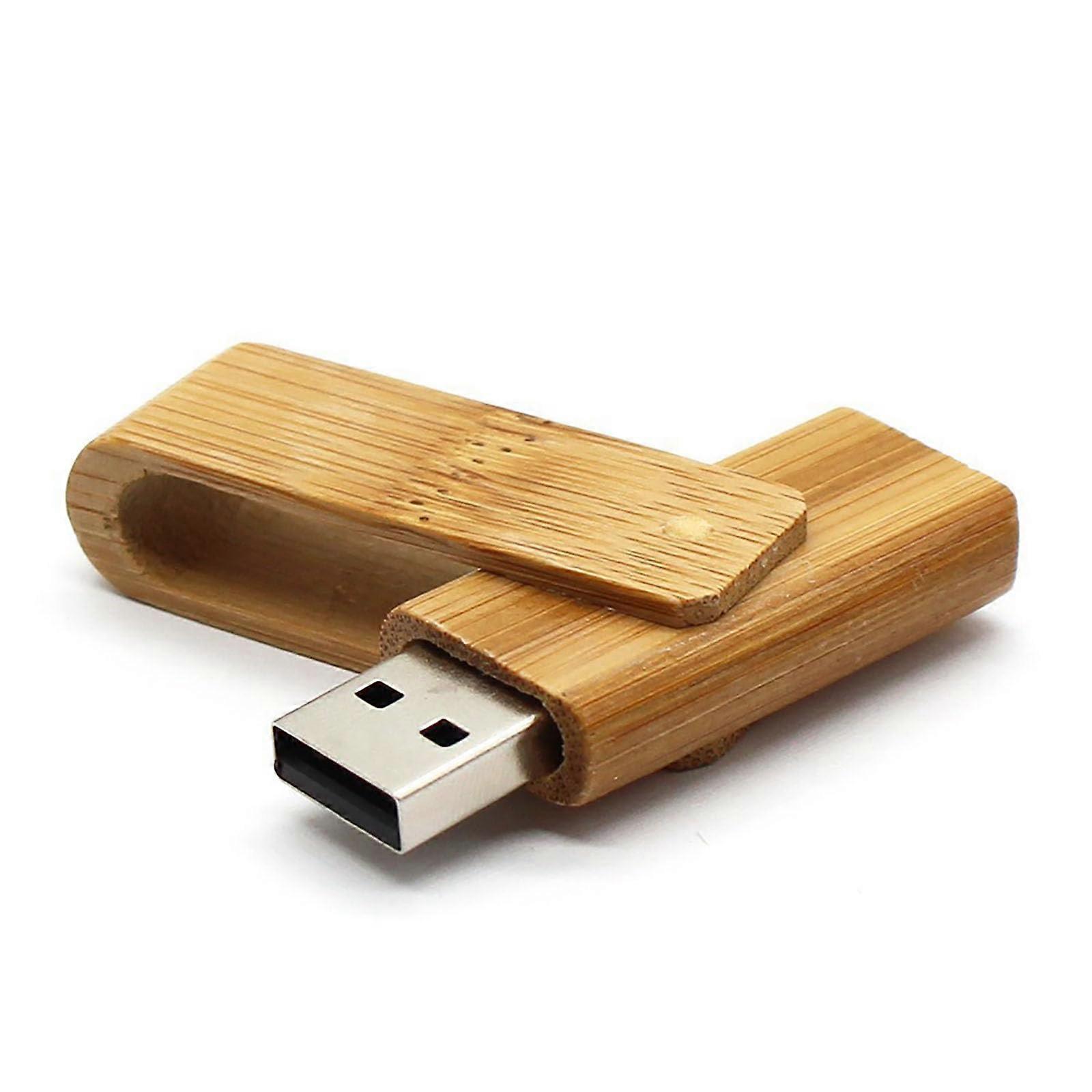 Wooden USB Flash Drive 128GB, Rotatable Memory Stick, Portable Storage Device, Eco-Friendly Design