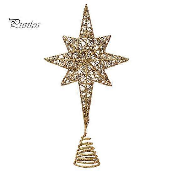 Christmas Tree Top Star Sparkling Bright Color Rustproof Hollow-out Design 3D Christmas Tree Top Ornament