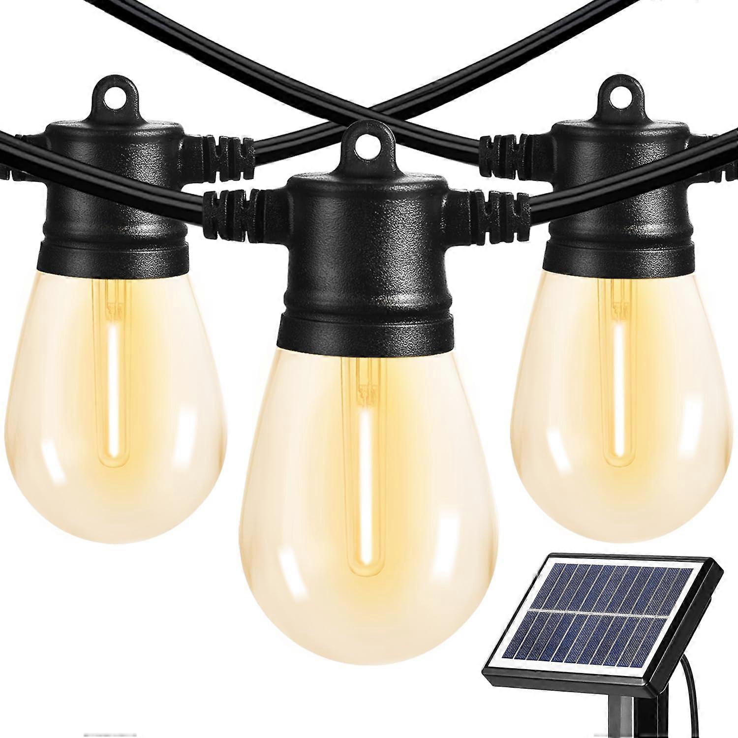 Sunthin Outdoor Solar Patio Lights, 48FT USB Rechargeable Waterproof String Lights, Energy-Efficient Decorative Lighting