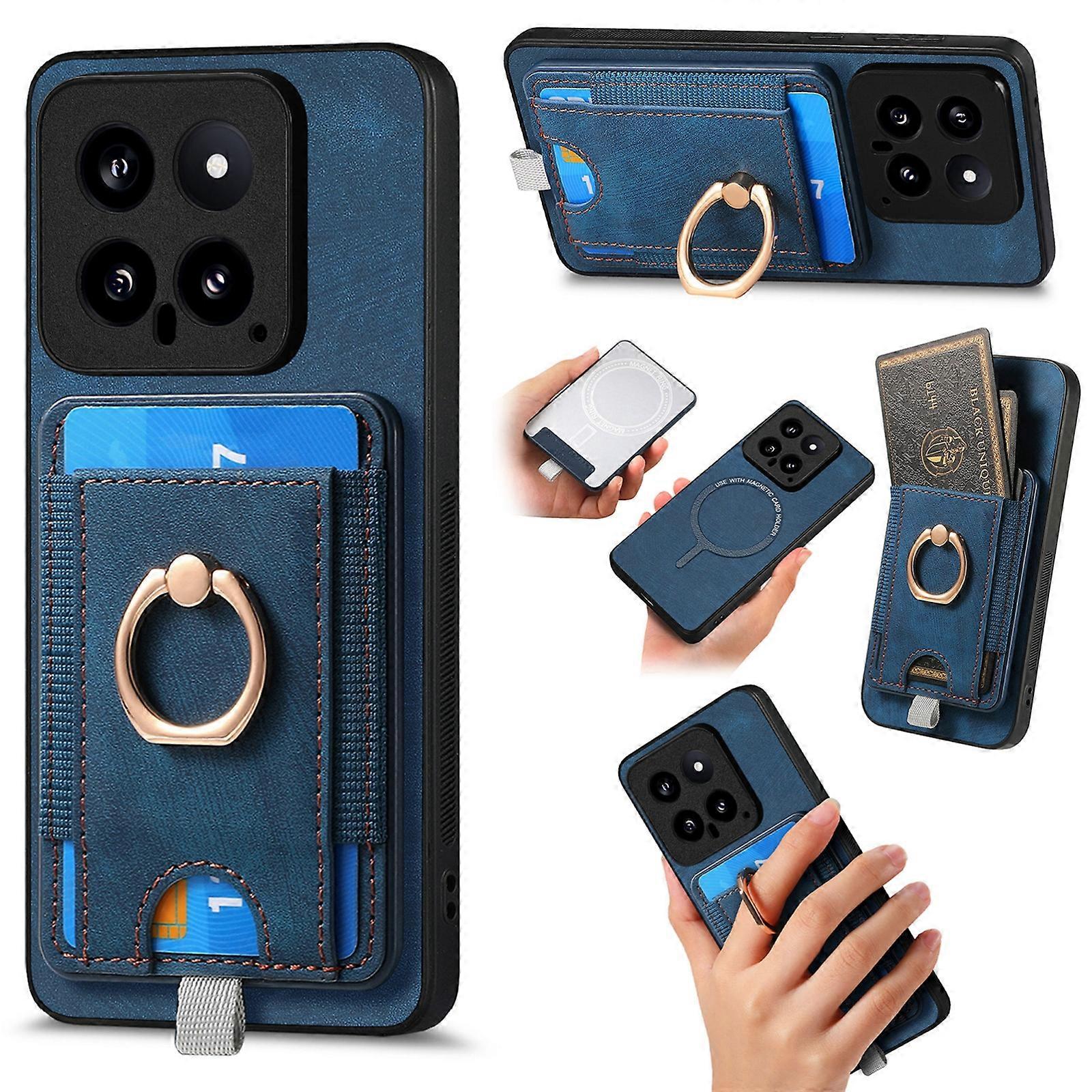 Retro Splitable Magnetic Card Bag Leather Phone Case