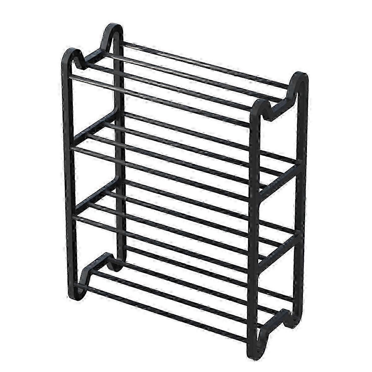 Multi-Layer 4-Tier Shoe Rack, Simple Fashion Dustproof Storage for Dorm