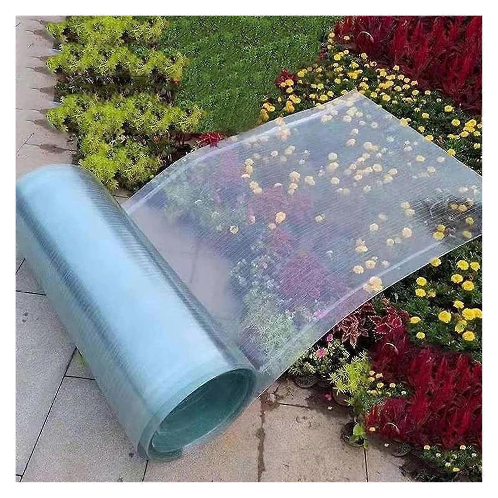 Polycarbonate Sheets UV-Protected 0.8mm Cold Frame Roof Panel for Awning and Kennels, Customizable Size 1x6m/3.28x19.68ft