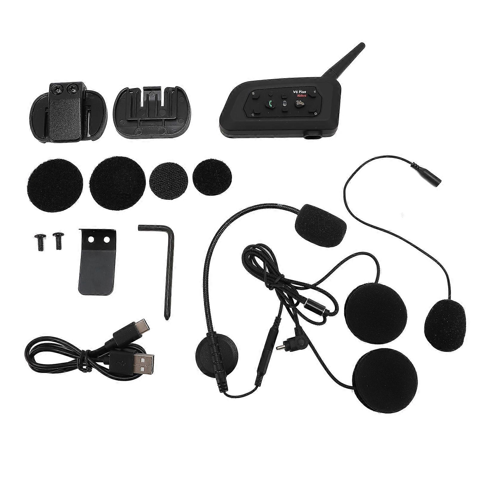 Motorcycle Bluetooth Intercom Headset Handsfree Water Proof Helmet 1200m Wireless Real Time Communicating System