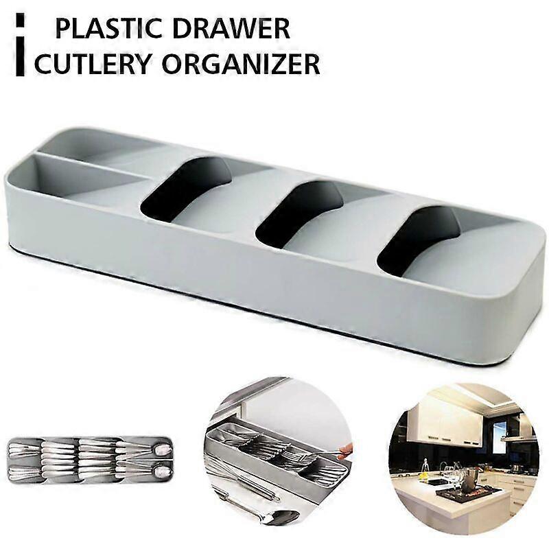 Plastic Cutlery Tray for Drawer, White