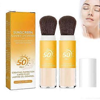 Mineralisches Sonnenschutz-Fixierpuder, SPF 50 Mineral Brush Powder, Oil Control Natural Matte Finish, dauerhaftes, leichtes, atmungsaktives