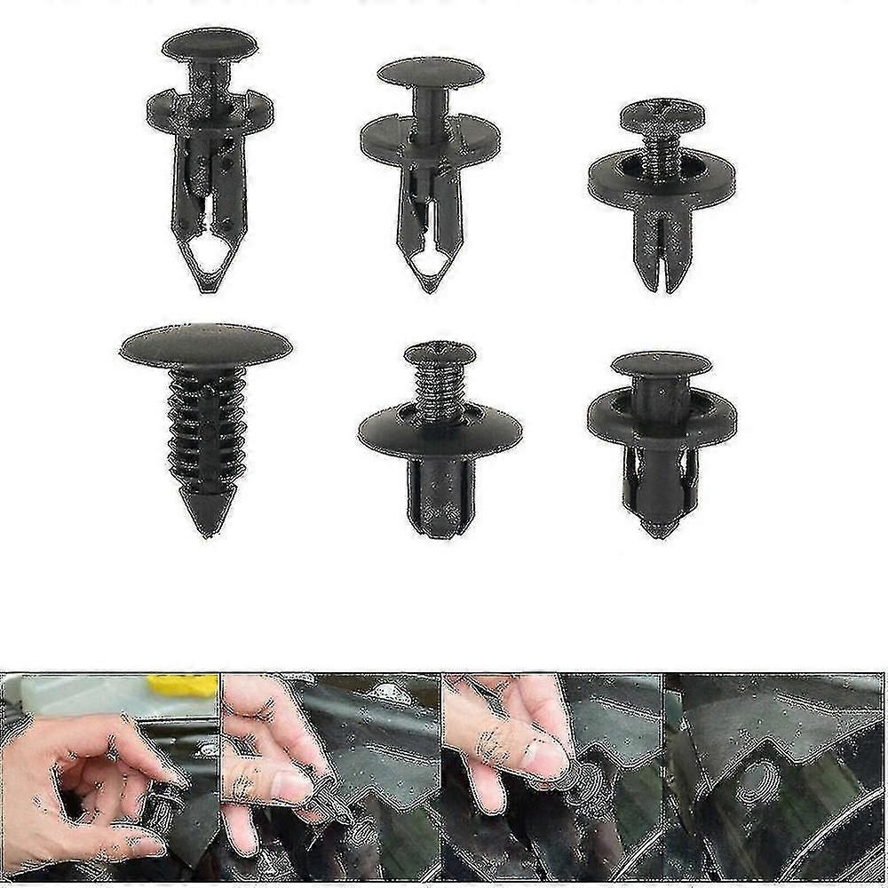 190x Car Plastic Push Pin Rivet Trim Clips Panel Fasteners Interior Fixing Tool