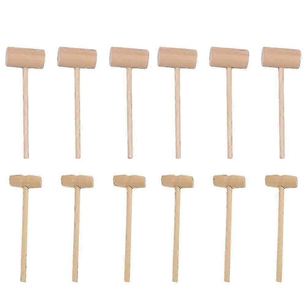 12Pcs Children Toy Hammers Mini Mallets Small Wood Hammer Toys for Children