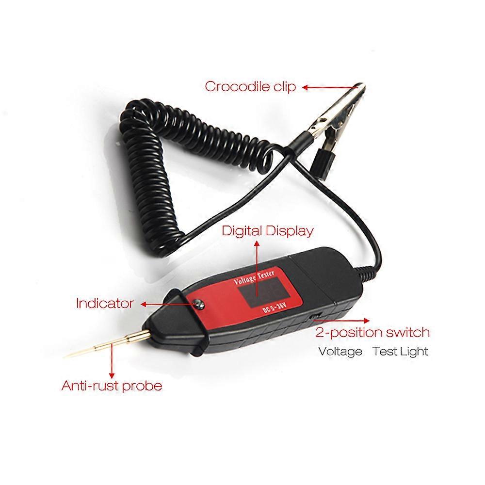 Car Digital LCD Voltage Tester - Accurate DC Readings, Compact Design, Versatile Use