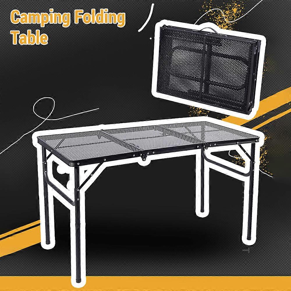 Camping Folding Table Portable Tri-fold Outdoor Table Adjustable Heights Foldable Table