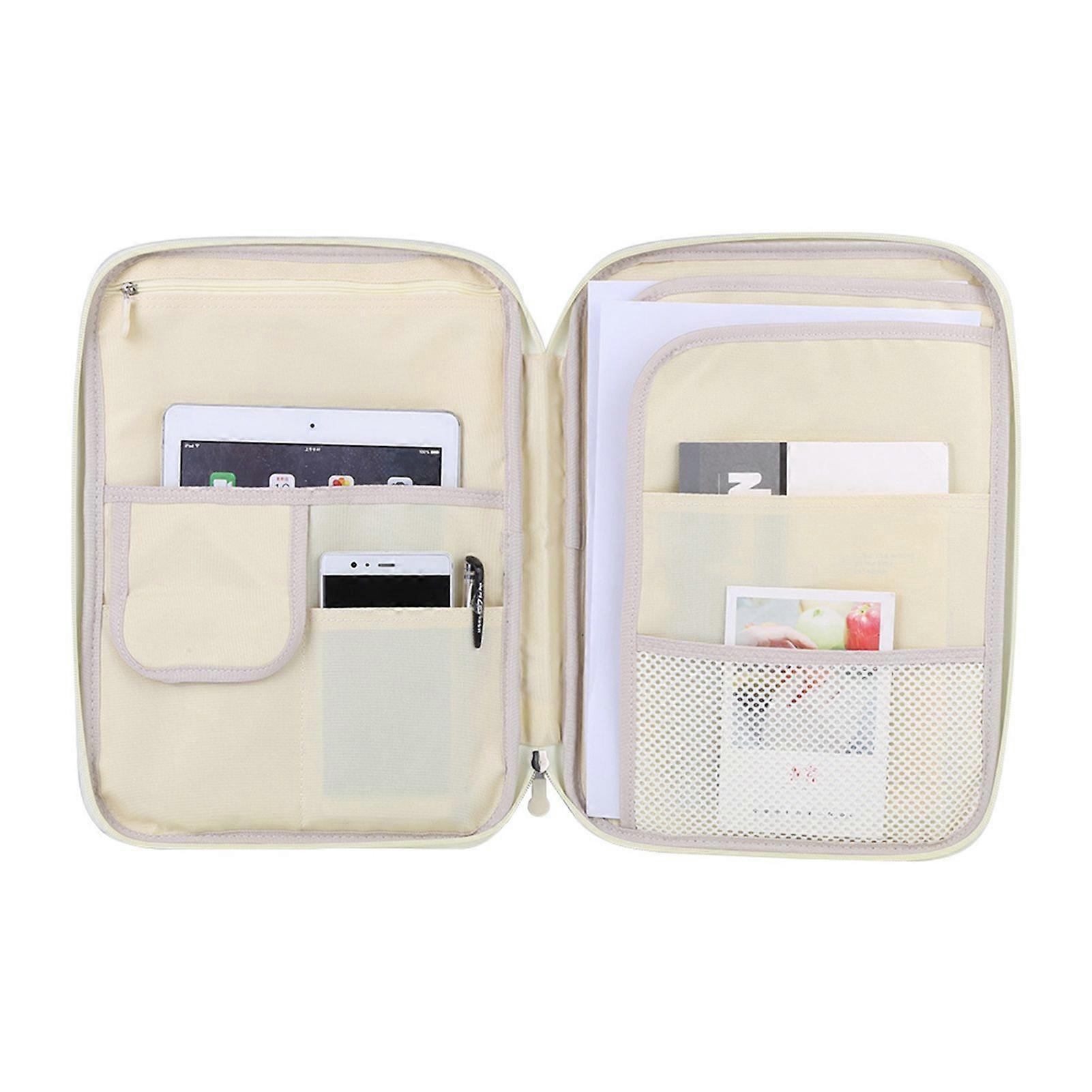 A4 Document Bag File Folder Portfolio Organizer Computer Notebook Zippered Case (Black)