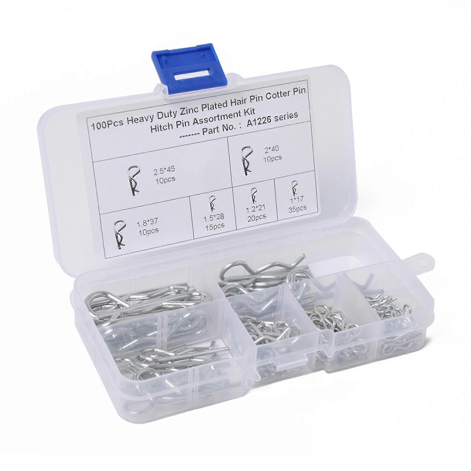 100Pcs Spring Fasteners Hitch Pins Clip Retaining Pins Tractor Cotter Pins Spring Clip for Hitch Pins Lock System