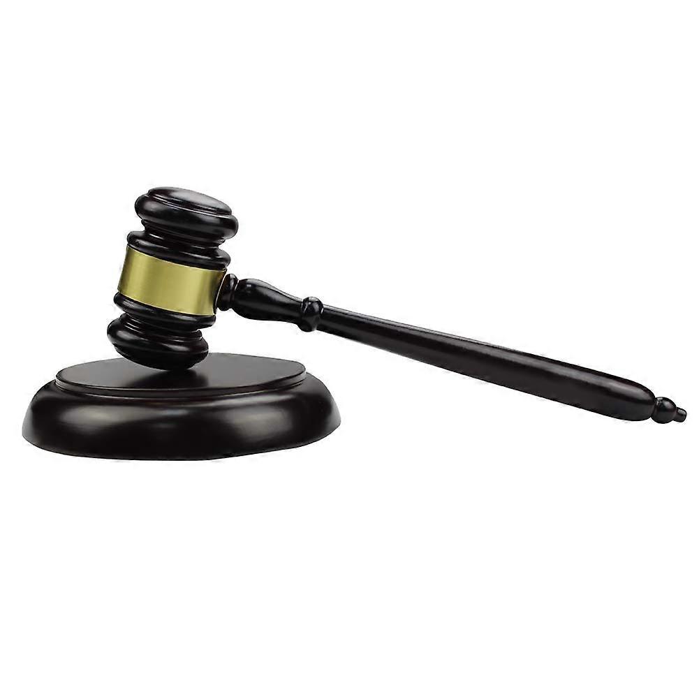 Wooden Judge Gavel Set with Striking Block for Courtroom, Lawyer, Auction Use - Durable Solid Wood, 10 Inch Size