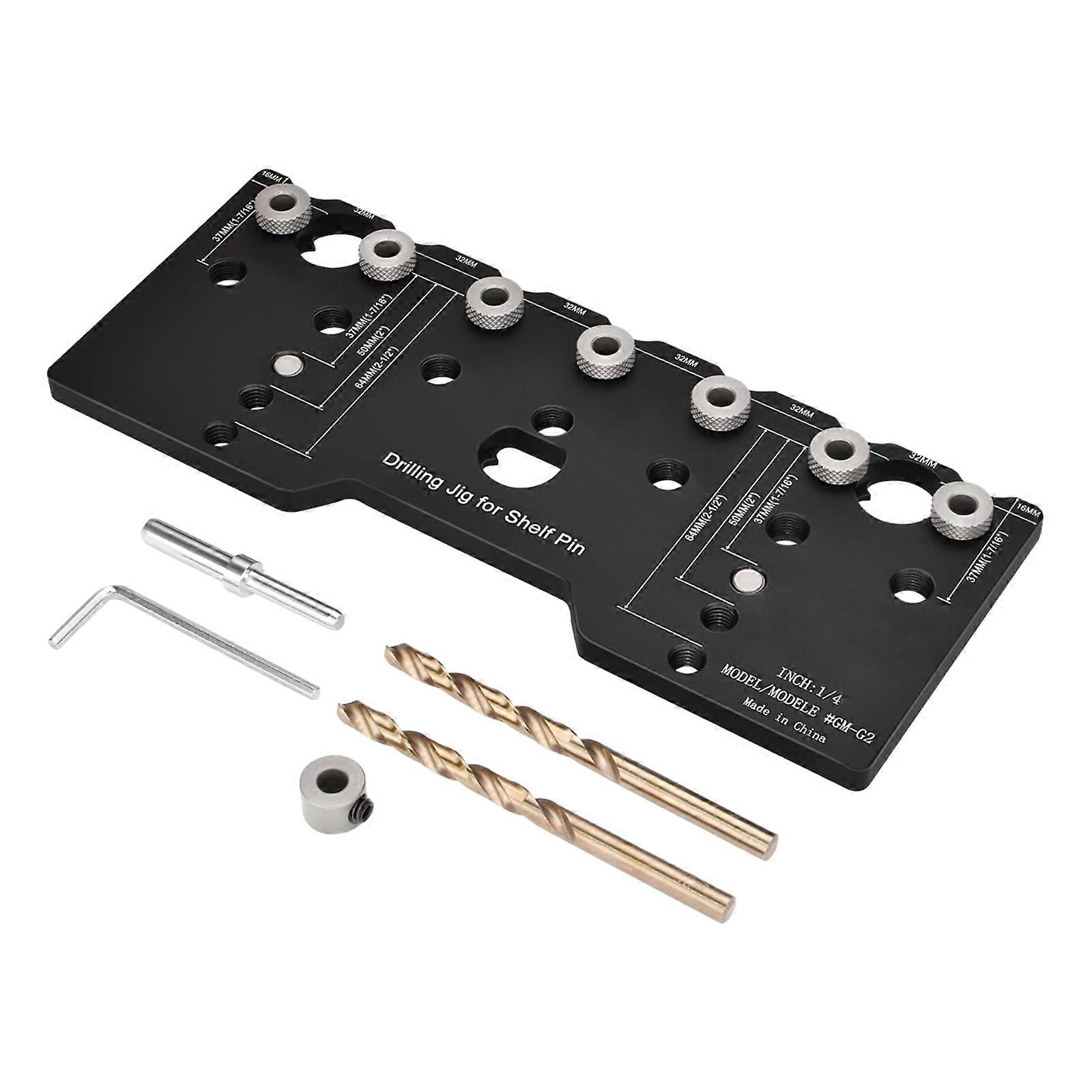 Shelf Pin Jig 1/4inch Metal Shelf Pin Drilling Jig Drill Guide for Straight Holes Shelf Pin Drilling Jig Cabinet