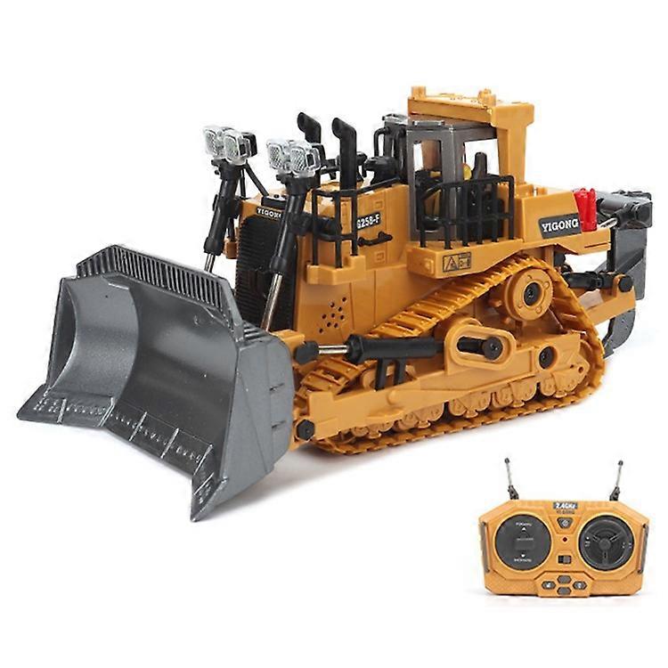 Children 9-Channel Bulldozer RC Vehicle Toy with Sound and Light Effect