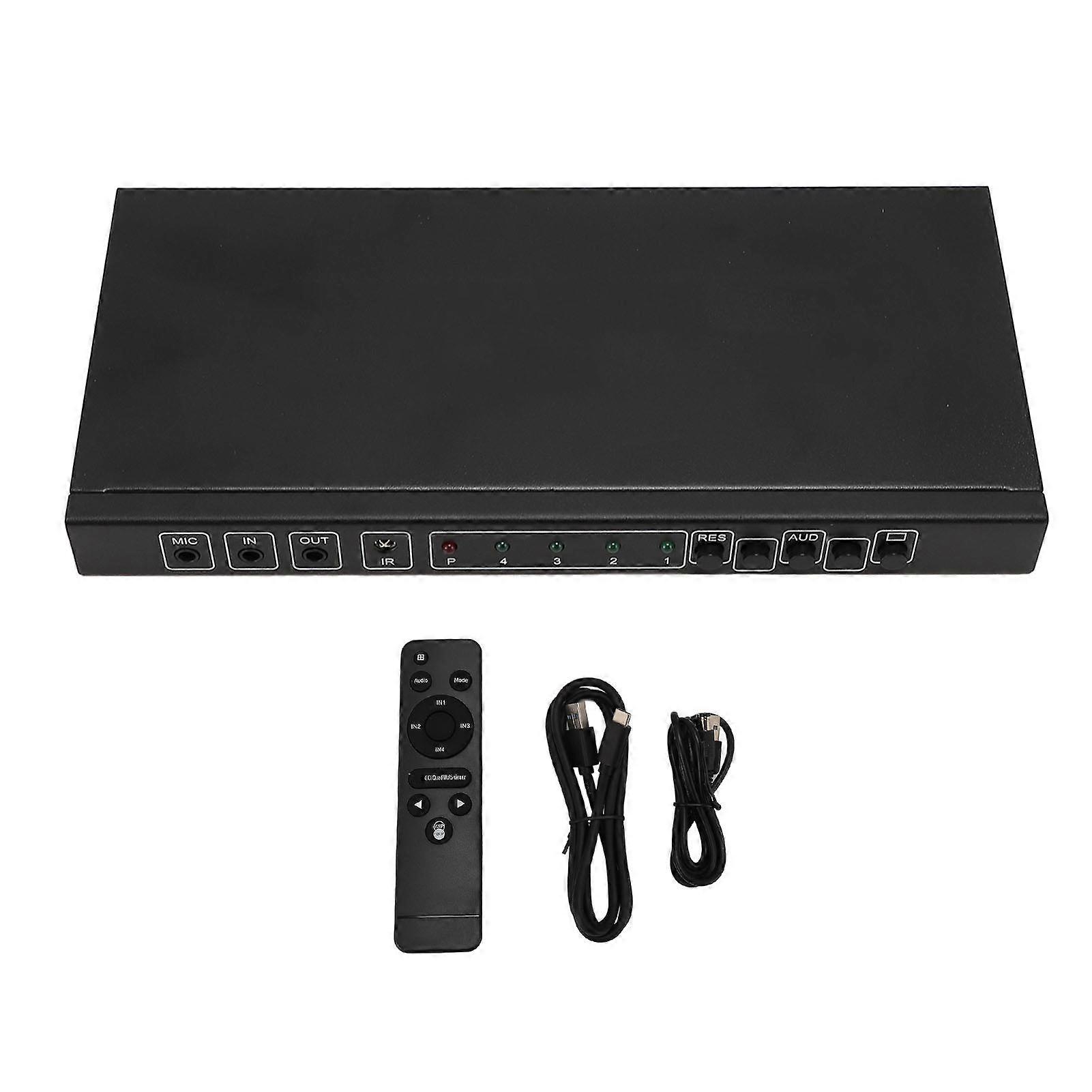 4x1 HDMI Multi Viewer Switch with USB3.0 Capture Card - 4K 30Hz for Live Streaming
