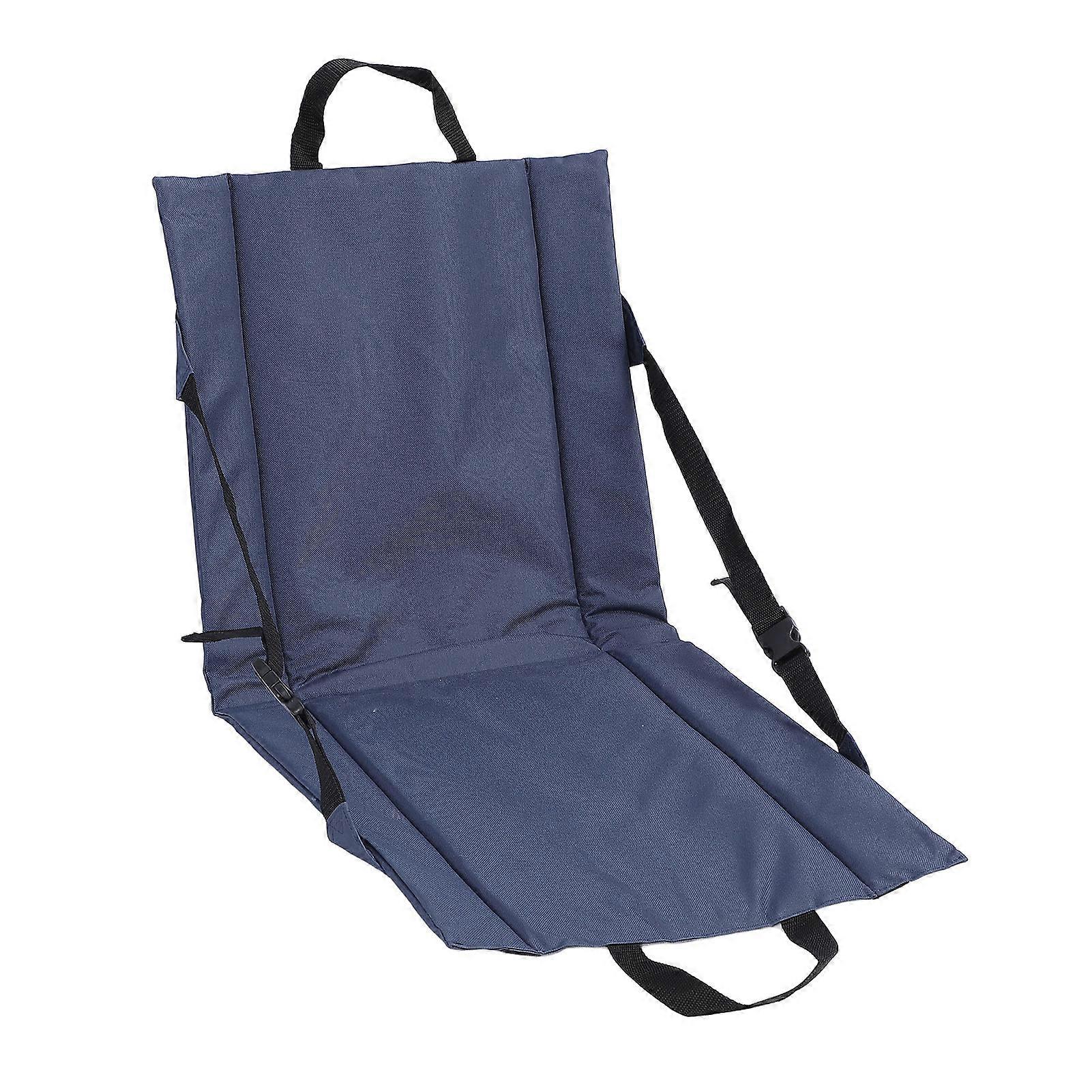 Stadium Seat Dark Blue Mesh Pocket Portable Folding Bleacher Cushion with Backrest