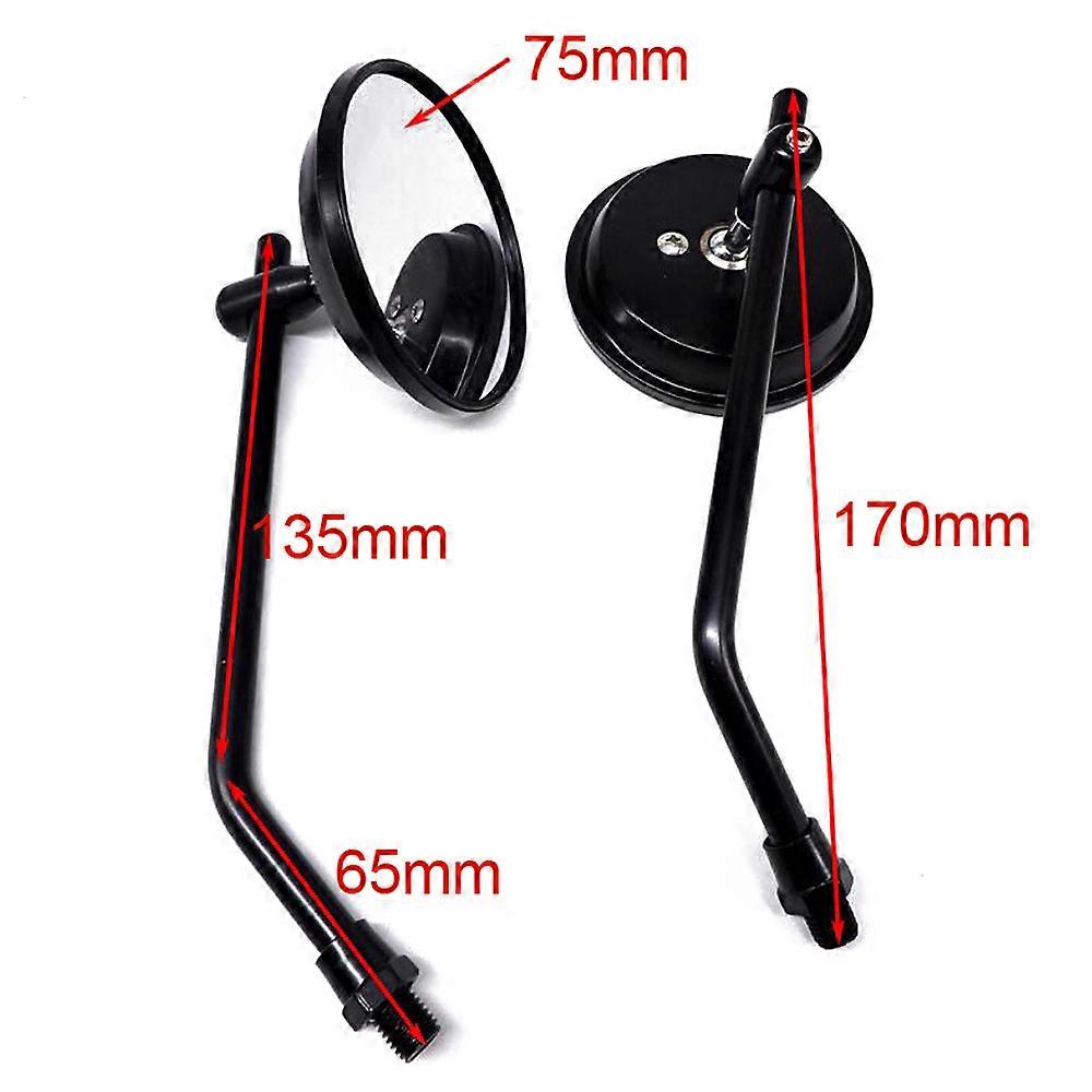 Motorcycle Rearview Mirror Universal Convex Rear View Mirrors Support 360° Rotation for M10 Right-Hand Thread Motorcycle E-Bike