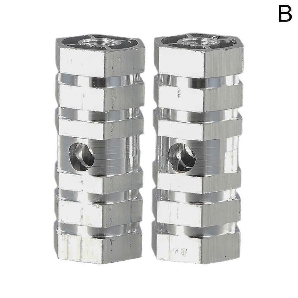 Silver pair (B) $ Bicycle rear axle pedal/hexagonal foot column/hollow bazooka bicycle riding equipment accessories pair 90g