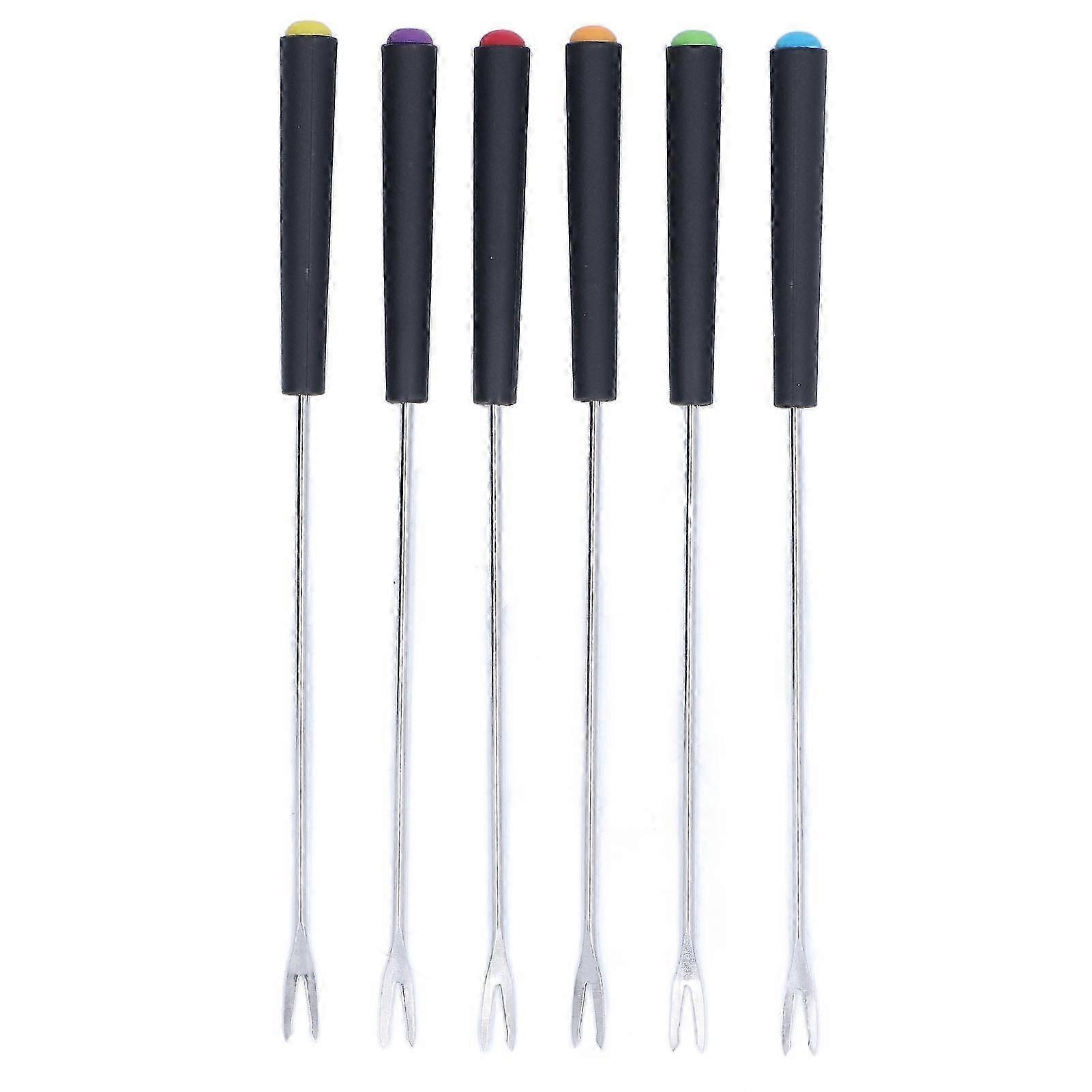 Set of 6 Long Corrosion Resistant Fondue Forks Made of Stainless Steel for Cheese, Chocolate, Cake, and Fruits Suitable for Various Needs