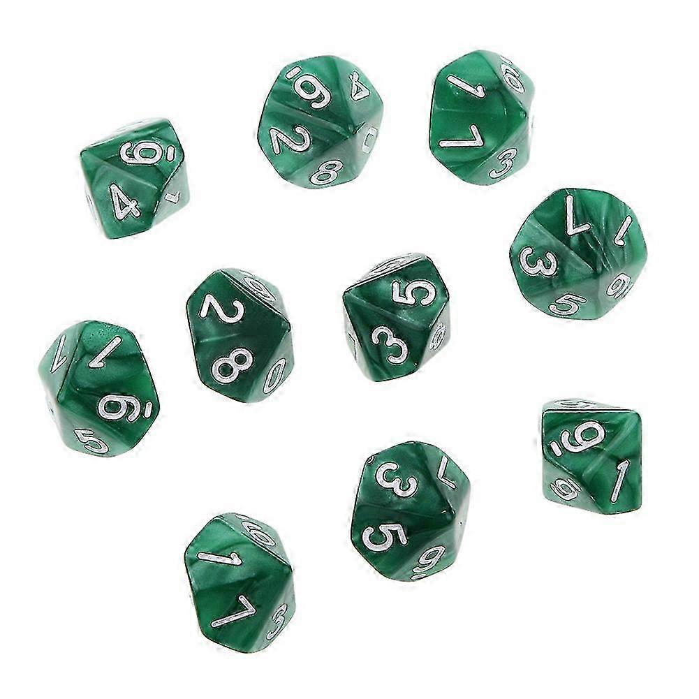 2025 10Pcs Multi-sided Solid Color TRPG Game D10 Polyhedral Dice Party Props Gift
