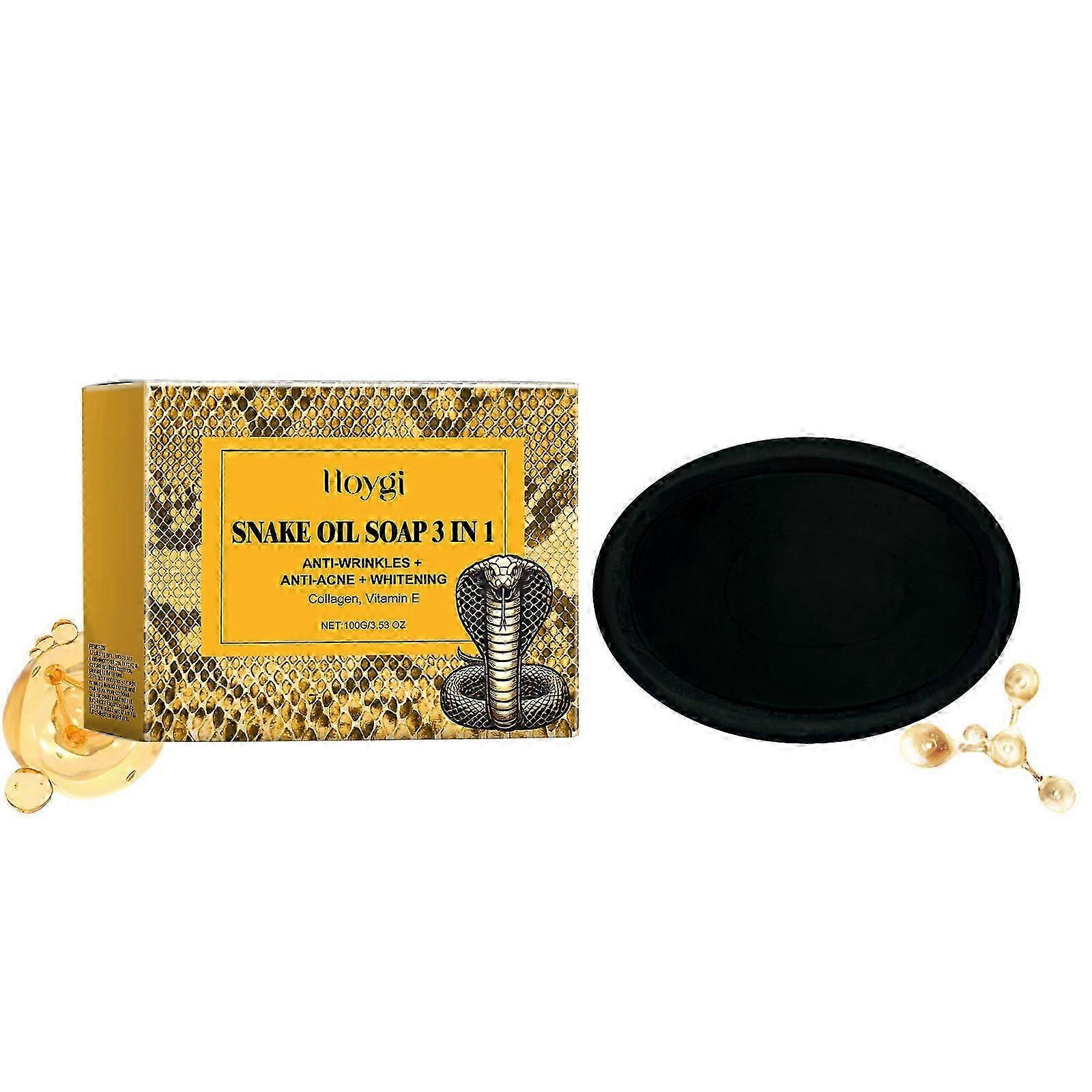1-3Pcs Snake Oil Facial Cleansing Soap, Deep Pore Cleanser Oil Control & Hydration Cleansing Soap for All Skin Types