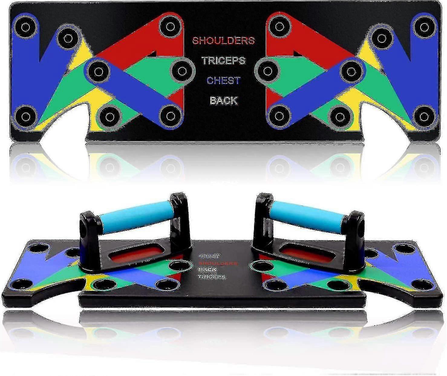 Push-up board, 9 in 1 maniglie push-up Push-up Board codificato a colori Push-up board Push-up Board Multifunzionale Muscling compatibile con uomini / donne Home Tra