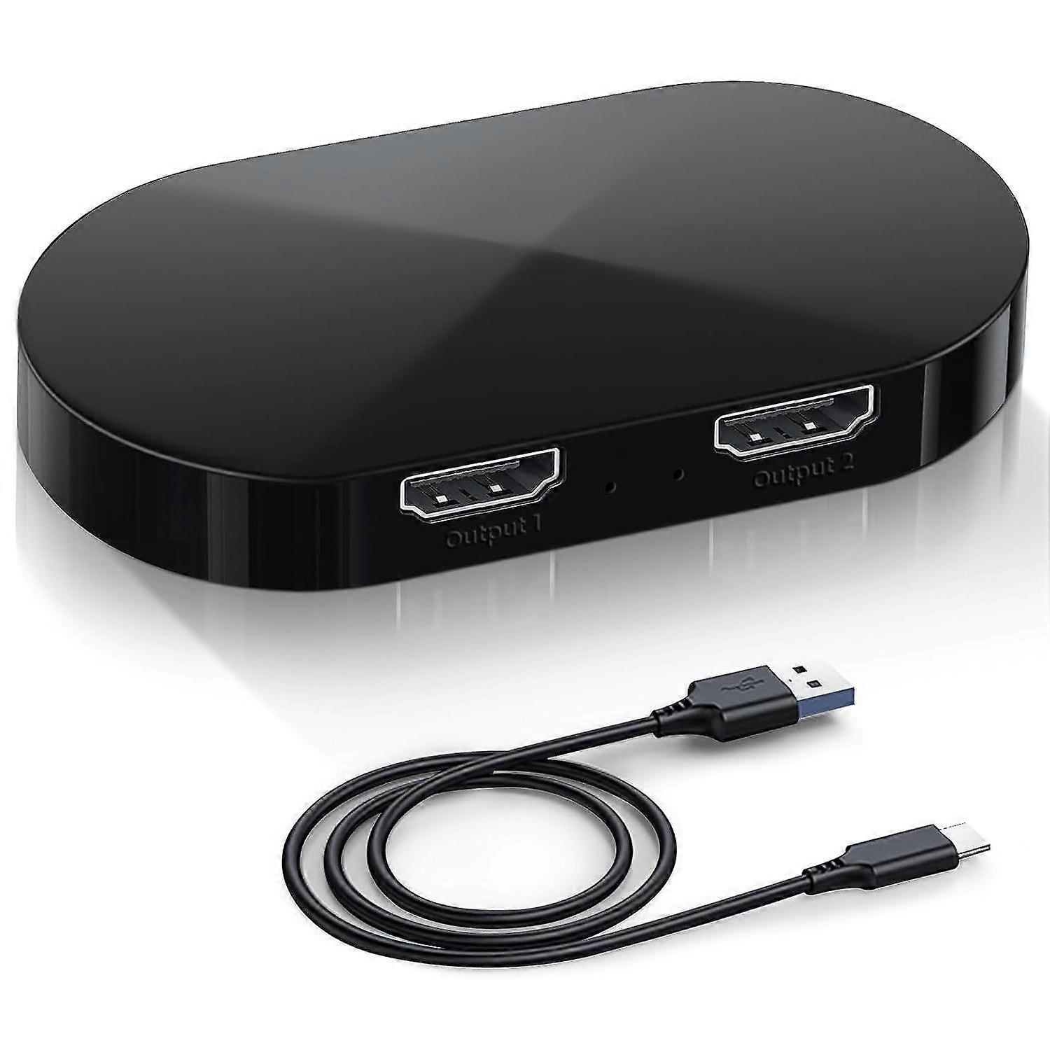F12A HDMI 2.0 Splitter 1x2 4K 30Hz 1080P 3D HDCP2.2 HDMI Adapter for Dual Monitors - EU Plug