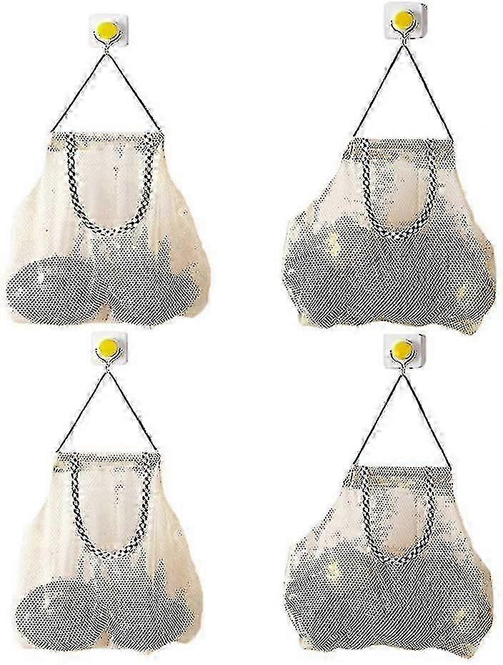 durable and strong reusable hanging storage mesh bags -pulling resistant tote bags suitable for storing garlic, potatoes, and onions in bulk