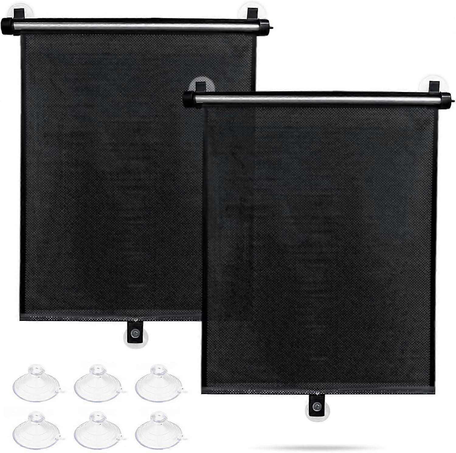 2 Pack Sun Shade Retractable for Car Blocks Heat and UV Rays Glare Protection Roller Sunshade Visor for Baby, Kids, Pets, Passengers