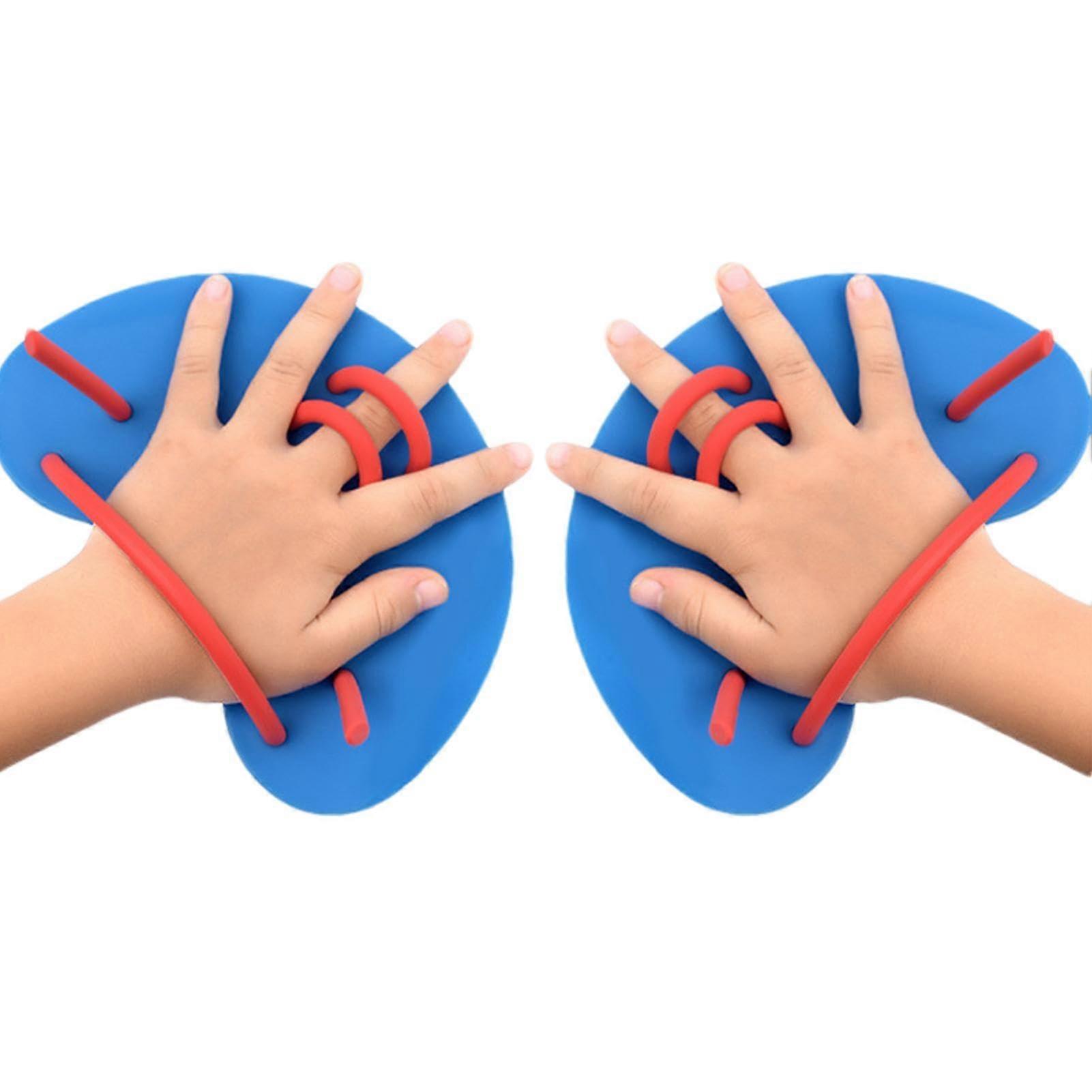 Swimming Paddles with Adjustable Straps for Adults and blue