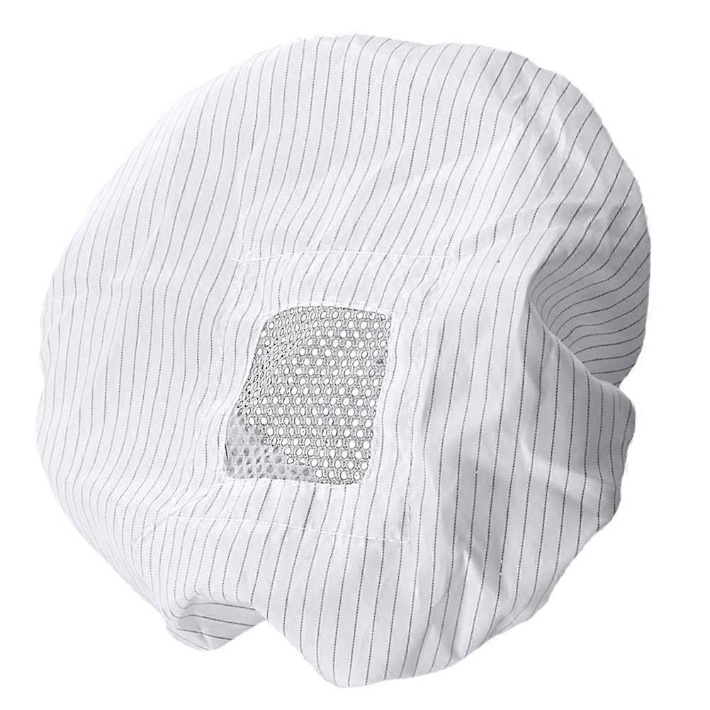 Reusable Shower Cap Anti Static Dustproof Round Hat White Polyester 5Set for Spa